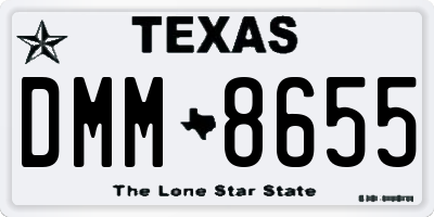TX license plate DMM8655