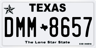 TX license plate DMM8657