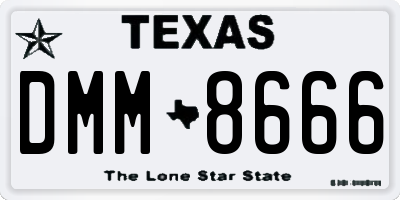 TX license plate DMM8666