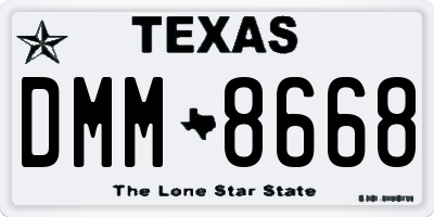 TX license plate DMM8668