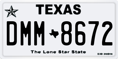 TX license plate DMM8672