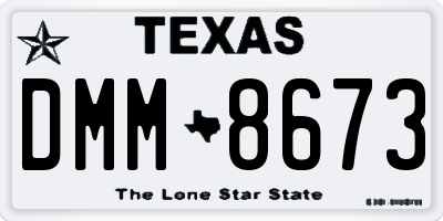TX license plate DMM8673