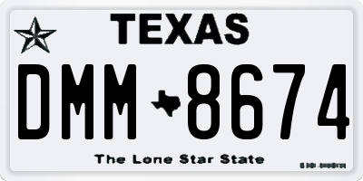 TX license plate DMM8674