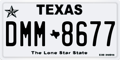TX license plate DMM8677