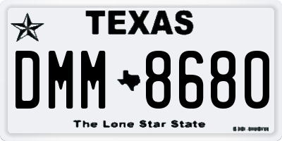 TX license plate DMM8680