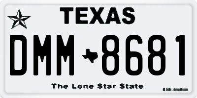 TX license plate DMM8681