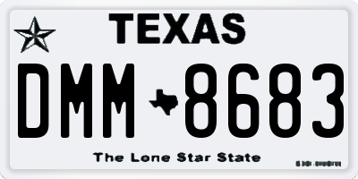 TX license plate DMM8683