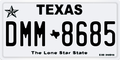 TX license plate DMM8685