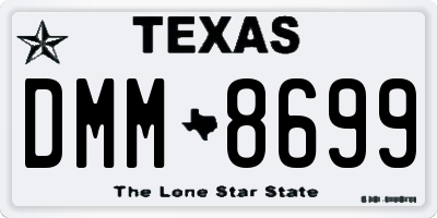TX license plate DMM8699