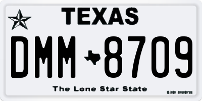 TX license plate DMM8709