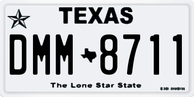 TX license plate DMM8711