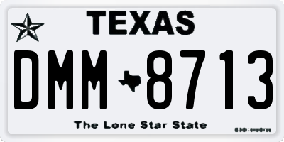 TX license plate DMM8713