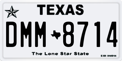 TX license plate DMM8714