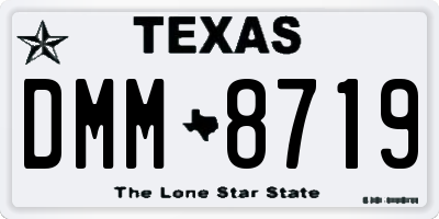 TX license plate DMM8719