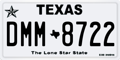 TX license plate DMM8722