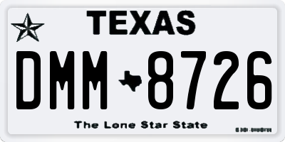 TX license plate DMM8726