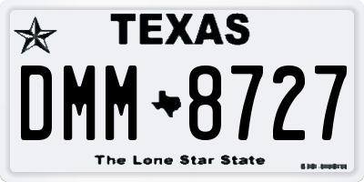 TX license plate DMM8727