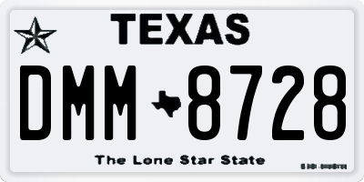 TX license plate DMM8728