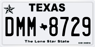TX license plate DMM8729
