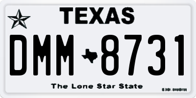 TX license plate DMM8731