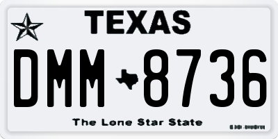 TX license plate DMM8736