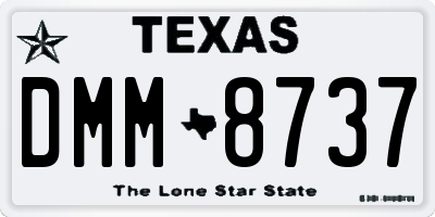 TX license plate DMM8737