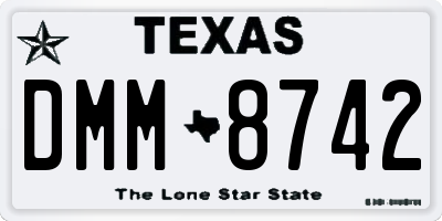 TX license plate DMM8742