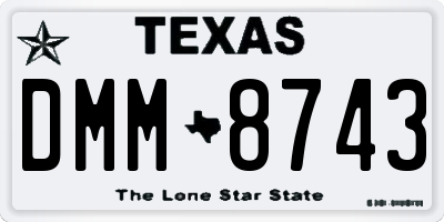 TX license plate DMM8743