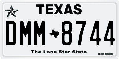 TX license plate DMM8744