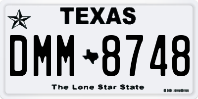 TX license plate DMM8748