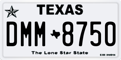 TX license plate DMM8750