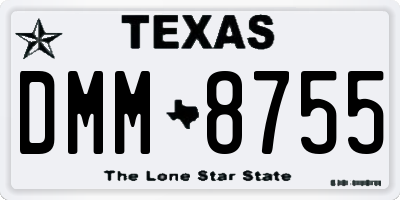 TX license plate DMM8755