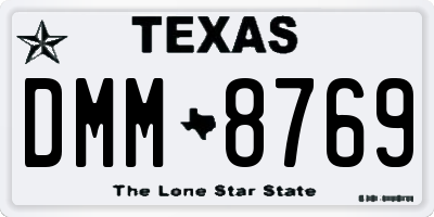 TX license plate DMM8769