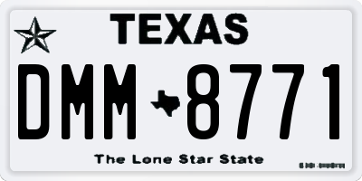 TX license plate DMM8771