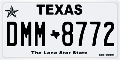 TX license plate DMM8772