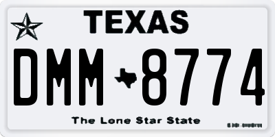 TX license plate DMM8774