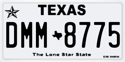 TX license plate DMM8775