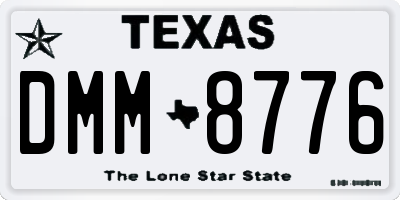 TX license plate DMM8776