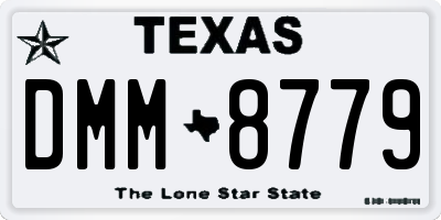 TX license plate DMM8779