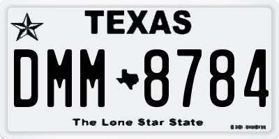TX license plate DMM8784