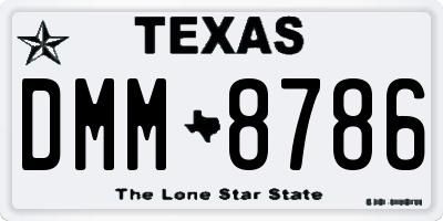 TX license plate DMM8786