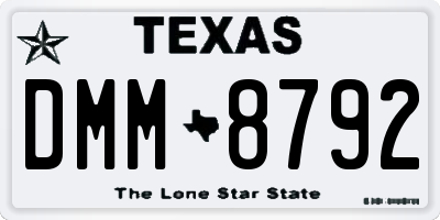 TX license plate DMM8792