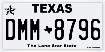 TX license plate DMM8796