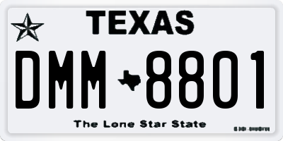 TX license plate DMM8801