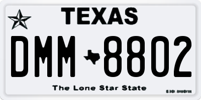 TX license plate DMM8802