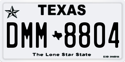 TX license plate DMM8804