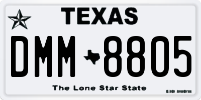 TX license plate DMM8805