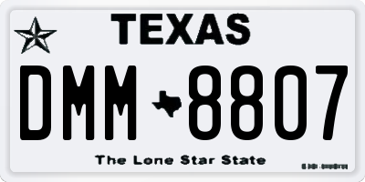 TX license plate DMM8807