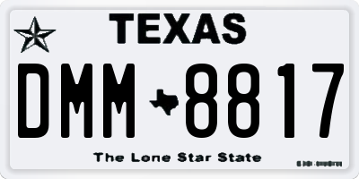 TX license plate DMM8817