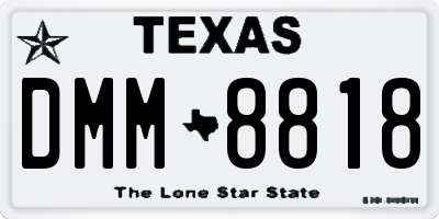 TX license plate DMM8818